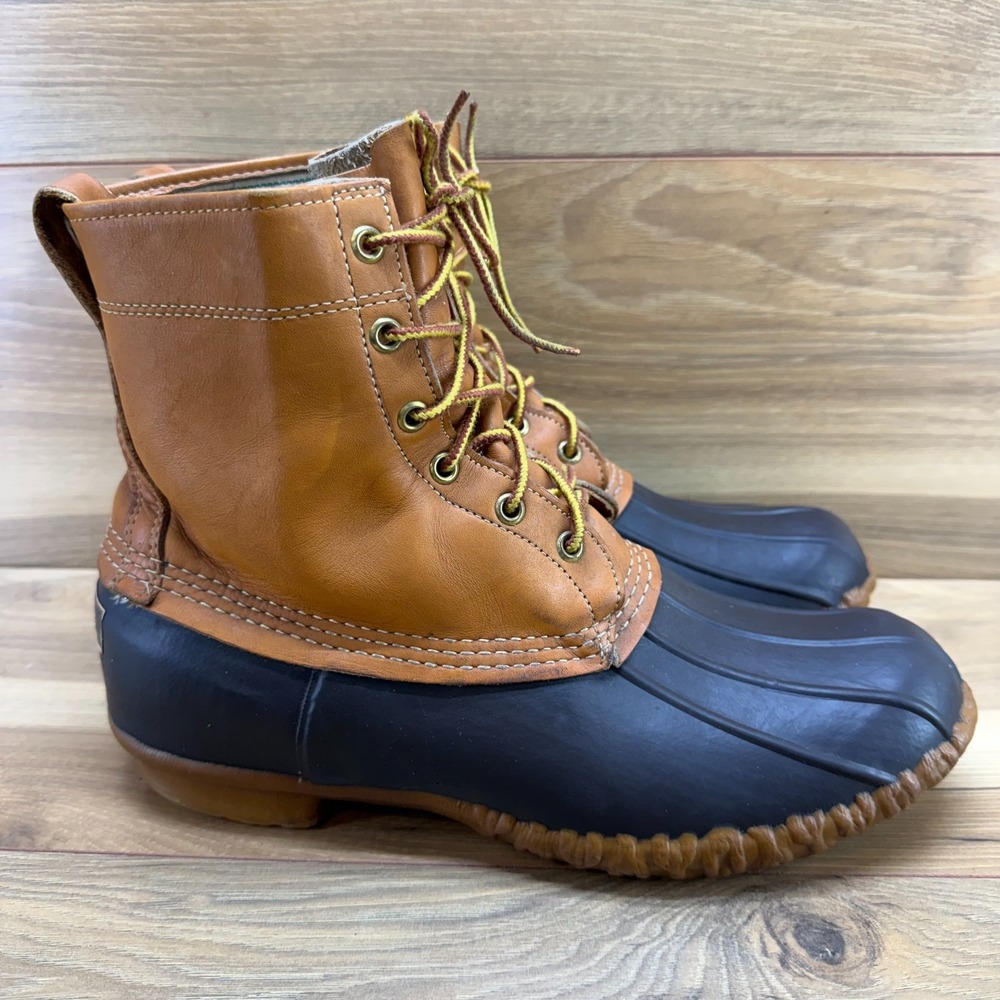 LL BEAN Vintage Duck Boot Mens 10 M Brown Tan Waterproof Ankle Outdoor Hunting
